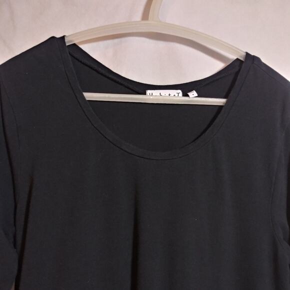 Habitat Black Asymmetrical Women's Long Sleeve Top Size Small - Picture 2 of 10
